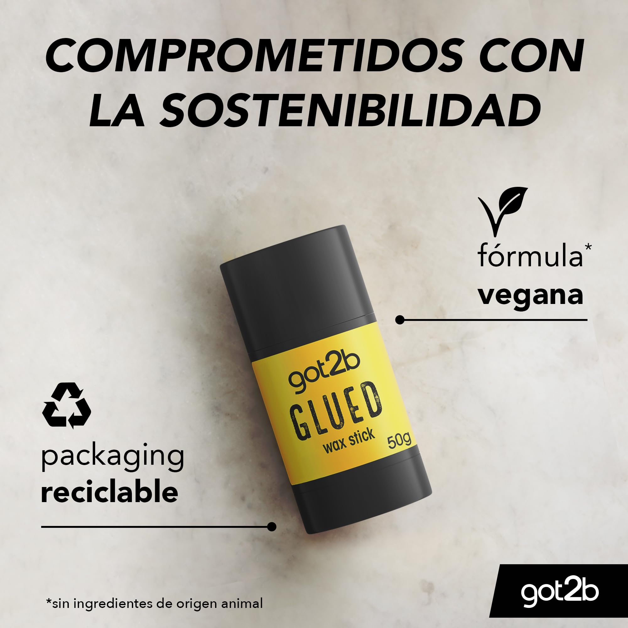 G2B WAX Stick 50g – Cera en Barra para Peinados | Fijación Fuerte y Duradera | Control del Frizz y Baby Hairs | Ideal para Cabello Suelto, Recogidos y Bordes
