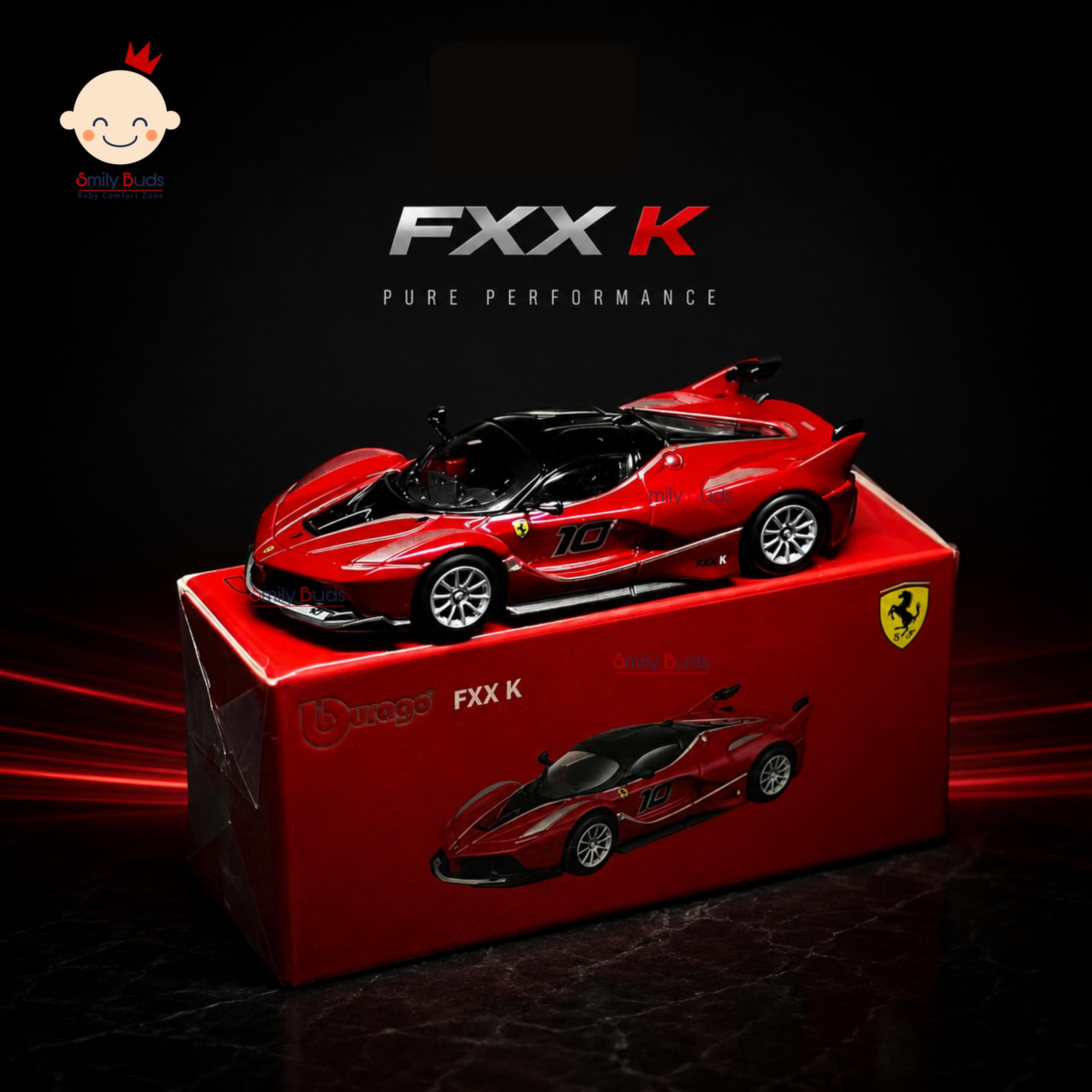 【未使用品】Ferrari ︎プロジェクションクロック レッド Smiley Buds 1:64 Scale Ferrari Series Model Collection Race
