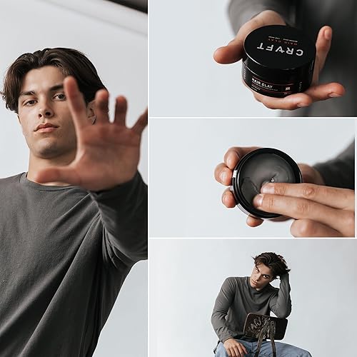 Miniatura 6 de CRVFT - Arcilla para el cabello de 2 onzas, fijación mediaacabado mate cero brillo, añade volumen y textura, ideal para estilos texturizados, cortos