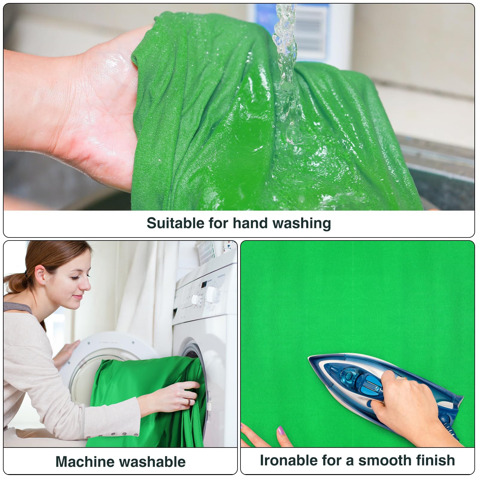 Sfondo Foto Verde, 3M x 3M (9,8 x 9,8 piedi) Sfondo Fotografico Verde, Telo Green Screen con 4 Pinze di Fissaggio, Adatto per Fotografia, Streaming dal Vivo e Registrazioni Televisive