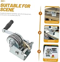 Vista 7 de Mobestech Cabrestante de mano para remolque de barco, mini cabrestante de 500 libras, 23.0 ft, cable de acero, diseño compacto para un fácil