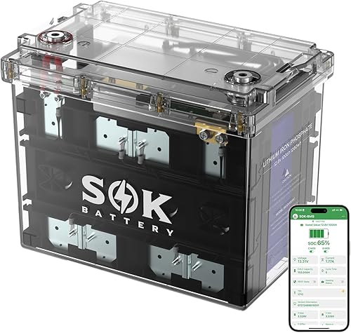 Miniatura 13 de SOK Battery Batería LiFePO4 de 314 Ah 12 V máx. Batería de ciclo profundo 15000, grado marino IP67 con calentador integrado, corte de baja