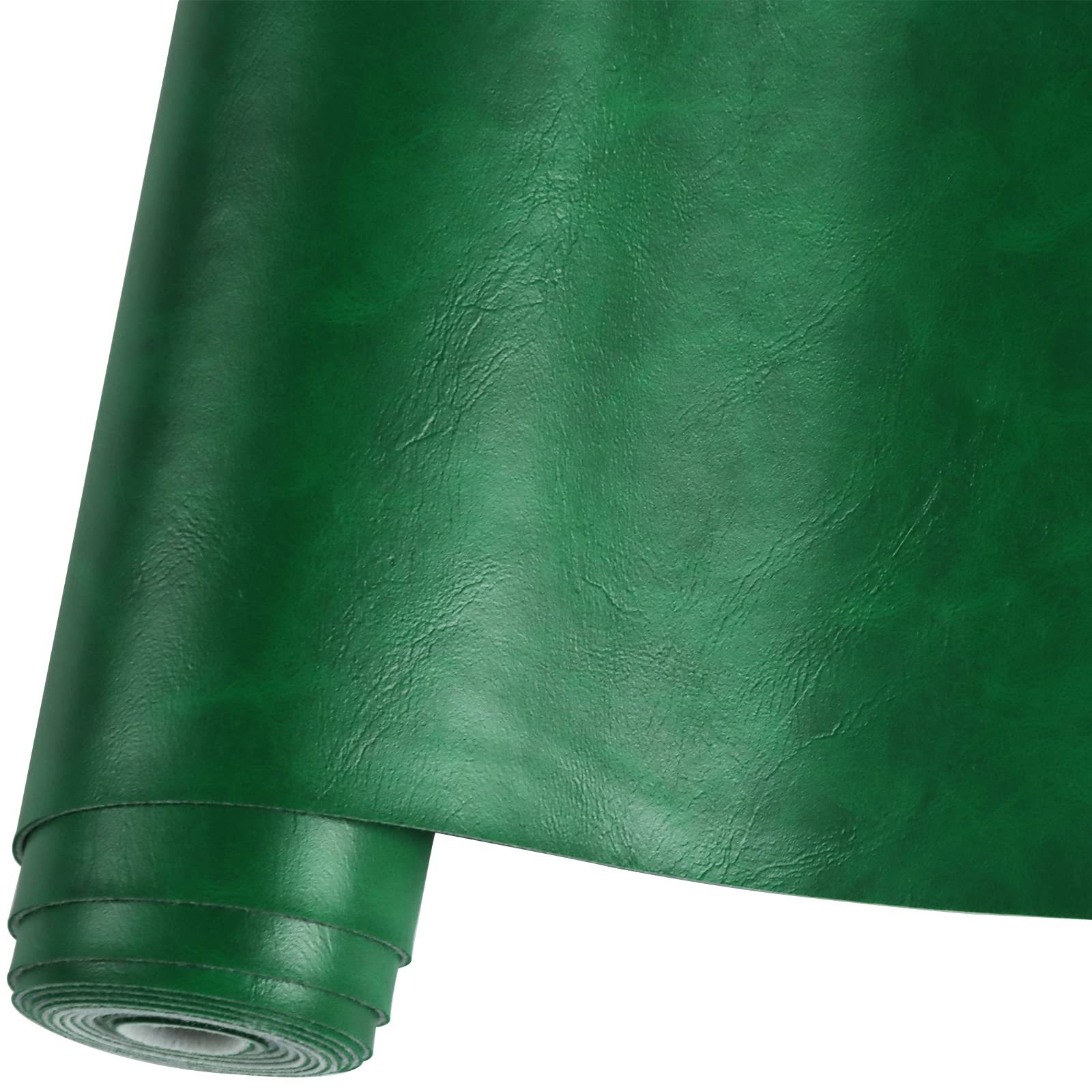 Smooth Solid Color Green Faux Leather Roll 12"X53"(30cmX135cm), Material for Making Crafting,Making Handicrafts,Leather Earrings, Bows, DIY Sewing (Green)