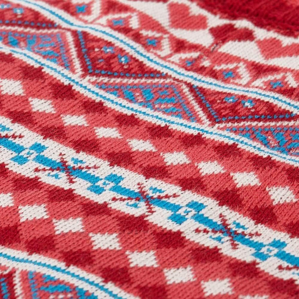 Blueberry Pet Fair Isle Style Sugar Coral Pullover Dog Sweater with Heart, Back Length 20", Pack of 1 Clothes for Dogs