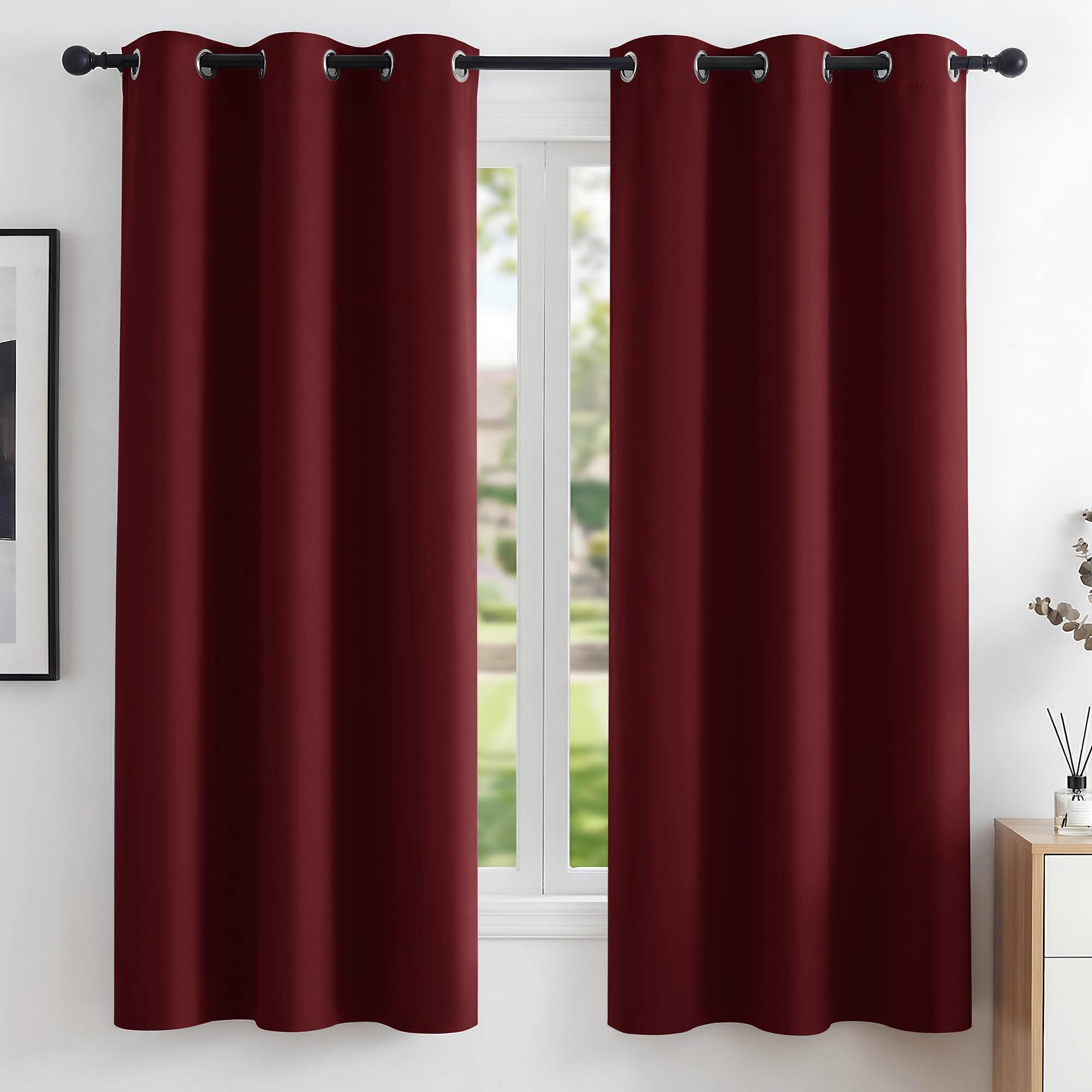 Deconovo Blickdichte Gardinen Ösen Vorhänge Blackout Curtain Verdunkelungsvorhang gegen Kälte Thermogardinen für Wohnzimmer Schlafzimmer 2er set