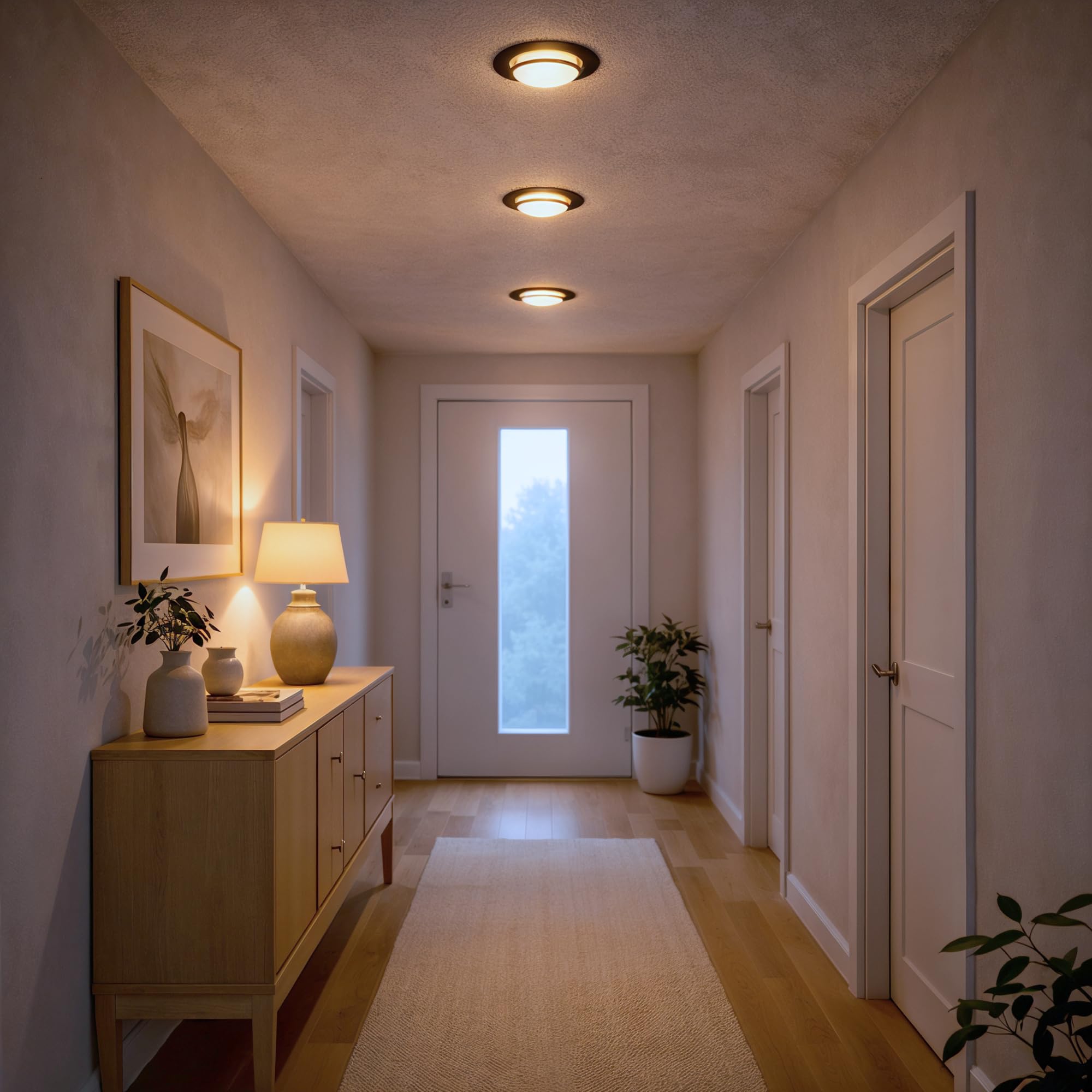 SSC-LUXon LAGO LED Einbauspot 4 Stück schwarz indirekt 4W 3 Lichtfarben | Vier Design-Deckenspots schwarz mit indirektem Licht - warm / neutral / tageslicht, schwenkbar, inkl. LED, nur 35mm tief