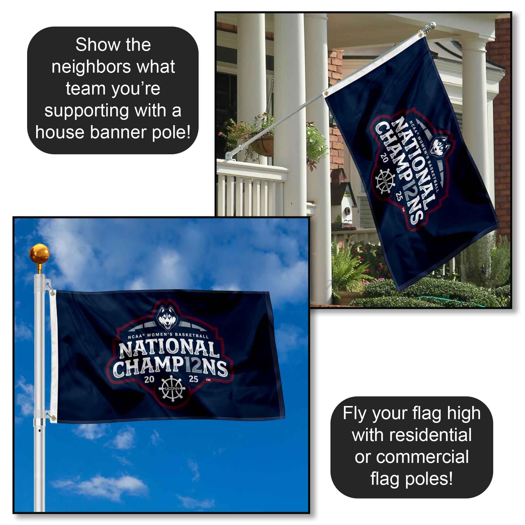 WinCraft Connecticut Sun Pennant Banner – 30,5x76,2 Cm, Aus Weichem Filzwolle-Mischgewebe, Einseitig Bedruckt, Offiziell Lizenziert