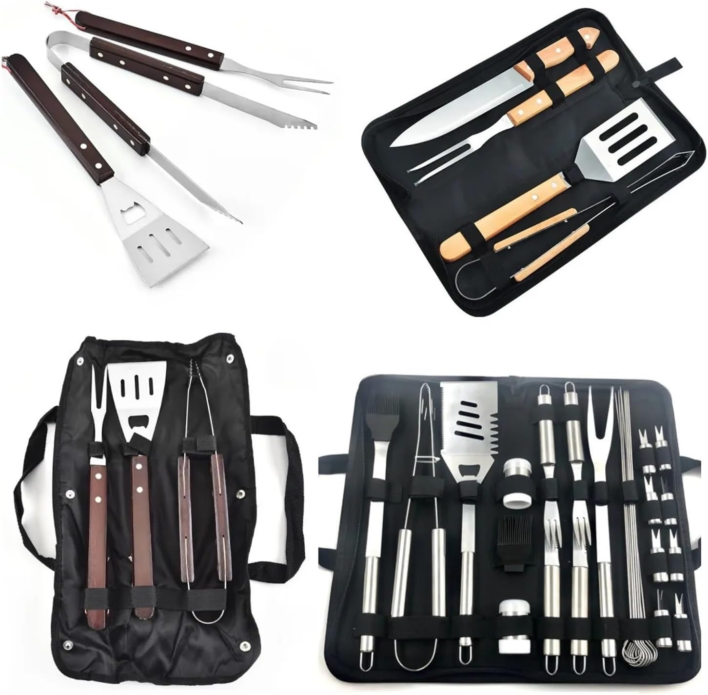 BBQ Tools Set Barbecue Grilling Utensil Accessories Camping Outdoor Cooking Grill Kit Utensils(3PCS SKT0001)