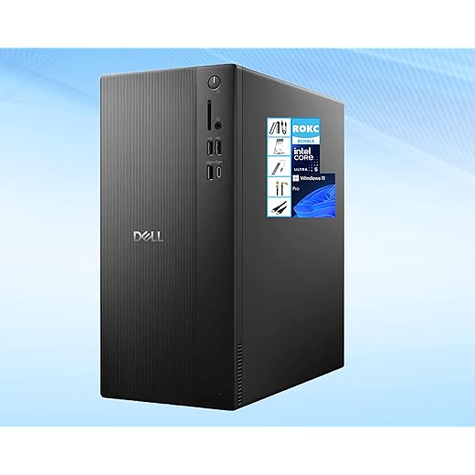 Dell Ect1250 Upgraded Desktop Computer| Intel Core Ultra 5 225 CPU (Up to 4.9 GHz)|32GB DDR5 RAM|1TB SSD+128GB Portable SSD| Intel UHD Graphics|Wi-Fi 6| RJ-45| Win 11 Pro | Keyboard & Mouse|RK Bundle