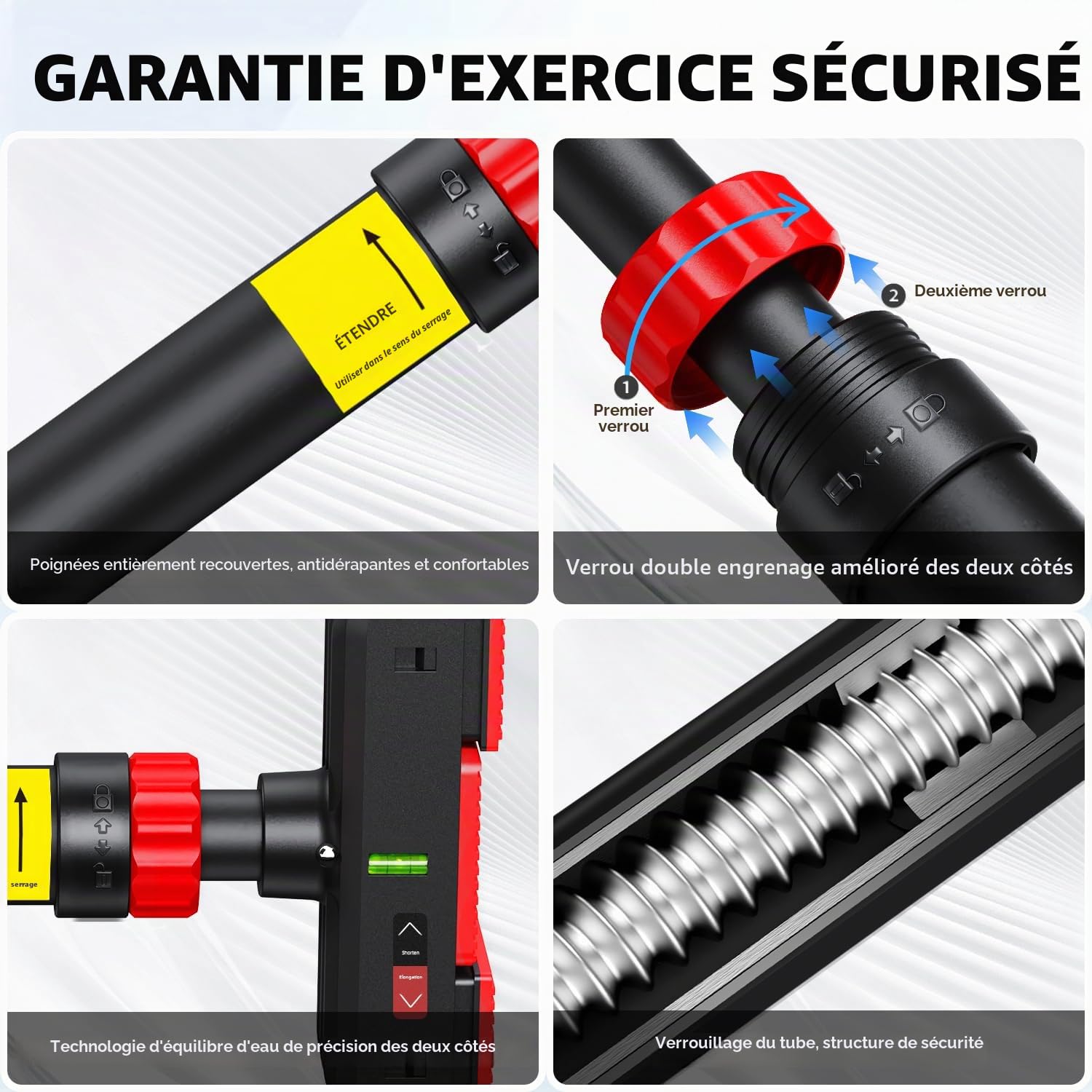 Barre de Traction réglable (72-120 cm), Barre de Tractions Porte, Barre de Traction sans Fixation Installation sans Vis, Chargeable Jusqu'à maximum 200 kg, Pour le Fitness à la Maison