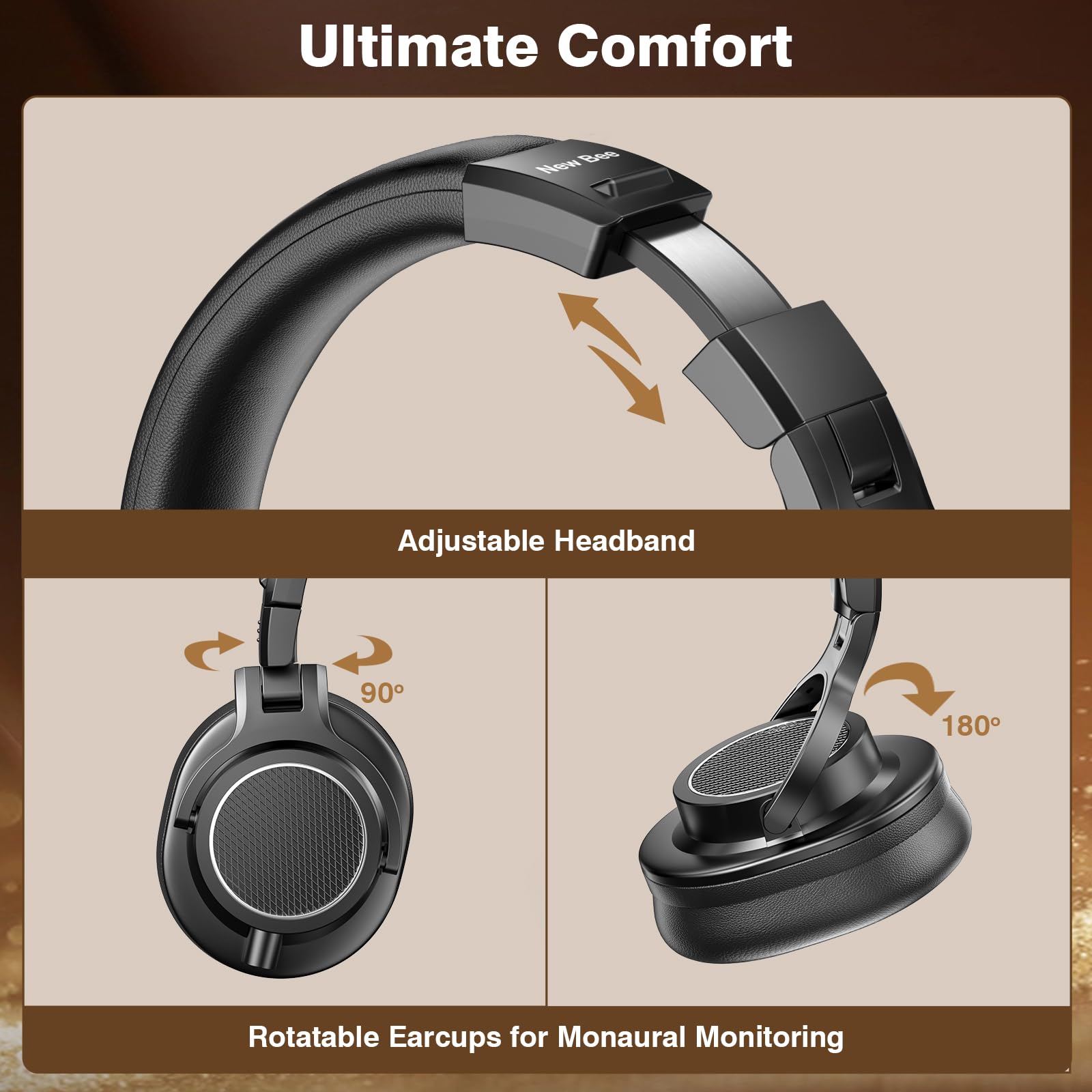 Amazon.com: New Bee Wired Over Ear Headphones, Studio Headphones