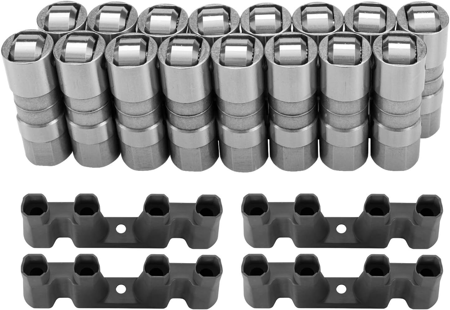Hydraulic Roller Lifters & 4 Guides Set16 LS7 LS2 16 Fits for GM Chevy Performance 5.3 5.7 6.0L 12499225 HL124