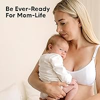 Vista 9 de Almohadillas de lactancia orgánicas, 14 almohadillas lavables para lactancia materna, bolsa de lavado, viscosa derivada de bambú, fundas