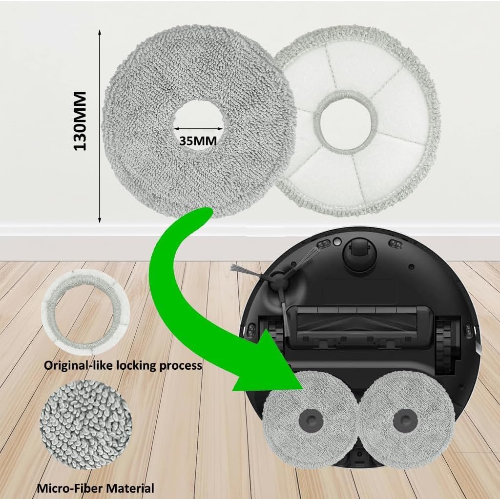 Replacement Parts For Dreame X40 Ultra Complete L40 Ultra/Gen 2 X40 Master MOVA P10 Pro Ultra Mop Pads X4; Dust bag X4; Filter HEPA X3;Tri-cut Main Brushe X1; Side Brushes X3 Accessories