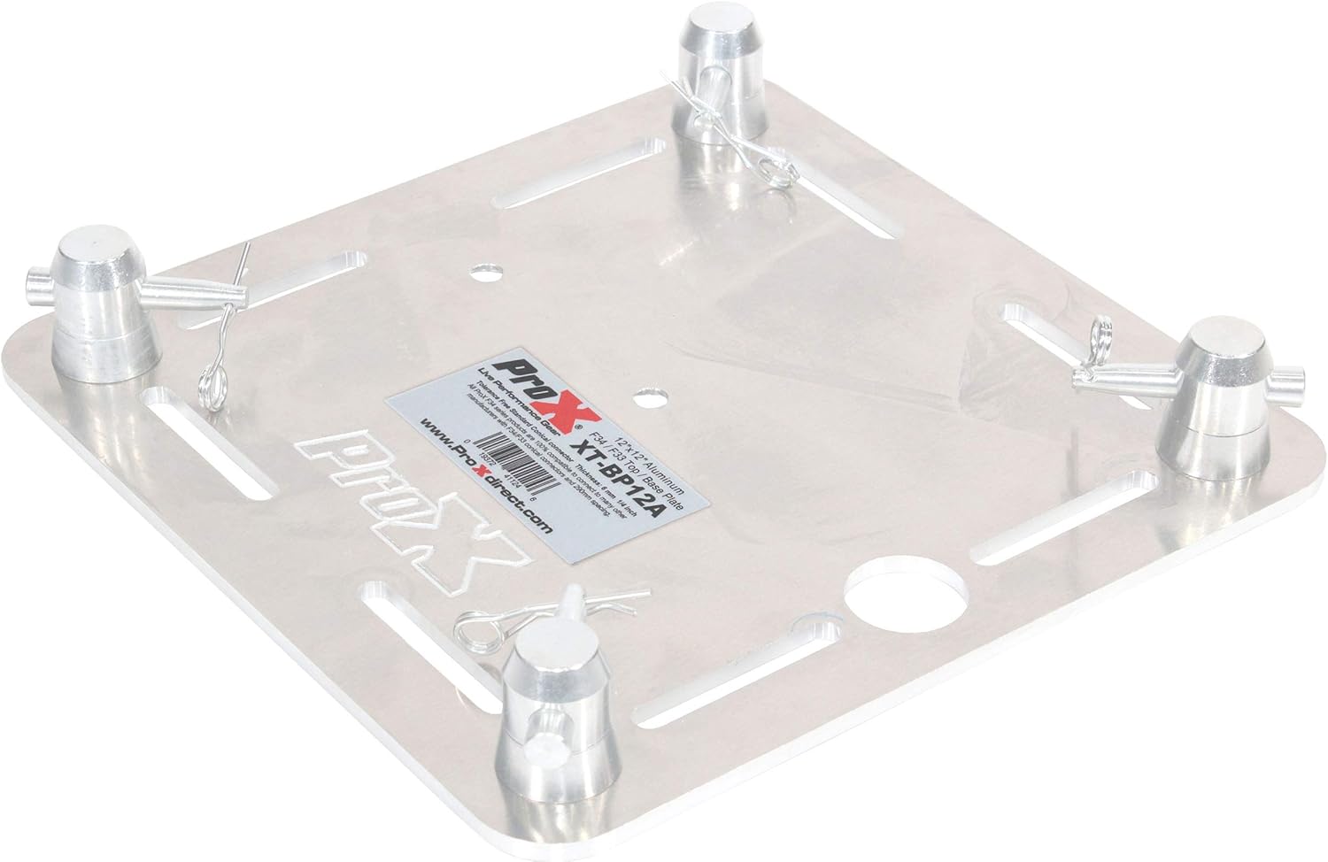 ProX XT-BP12A 12" Aluminum 6mm Slotted Holes Truss Base Plate for F34 F32 F31 Conical Square Truss with Connectors