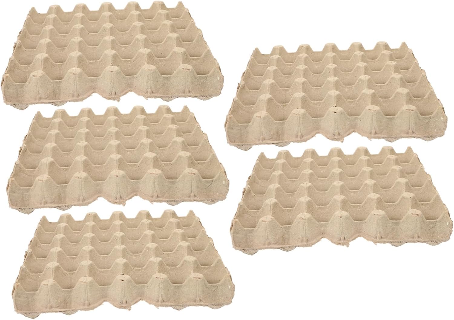 Healifty 5pcs Paper Pulp Chicken Egg Cartons Empty Egg Tray and Reusable Storage for Market and Safe Transportation