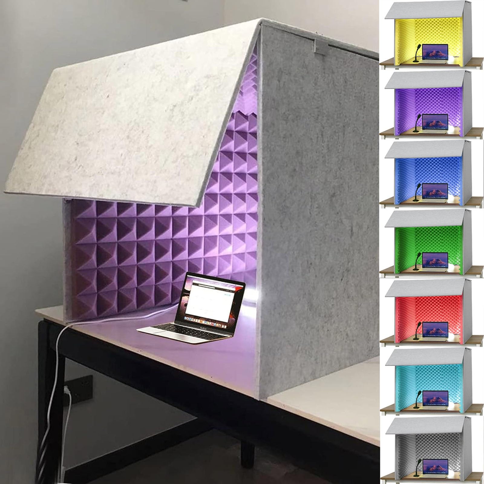 Sala de Aislamiento acústico para Estudio en casa, Cubierta insonorizada para Escritorio, Cabina de grabación portátil, Caja de Cabina de Sonido Hecha a Mano, Protector de Aislamiento de Mic