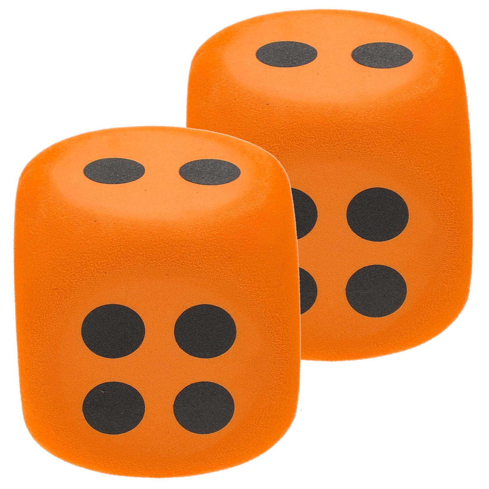 Toyvian Large Foam Dice 3.15 Inch 2-Pack Portable Party Game Dice Props for Family Fun and Teaching, Orange, Medium - Image 4