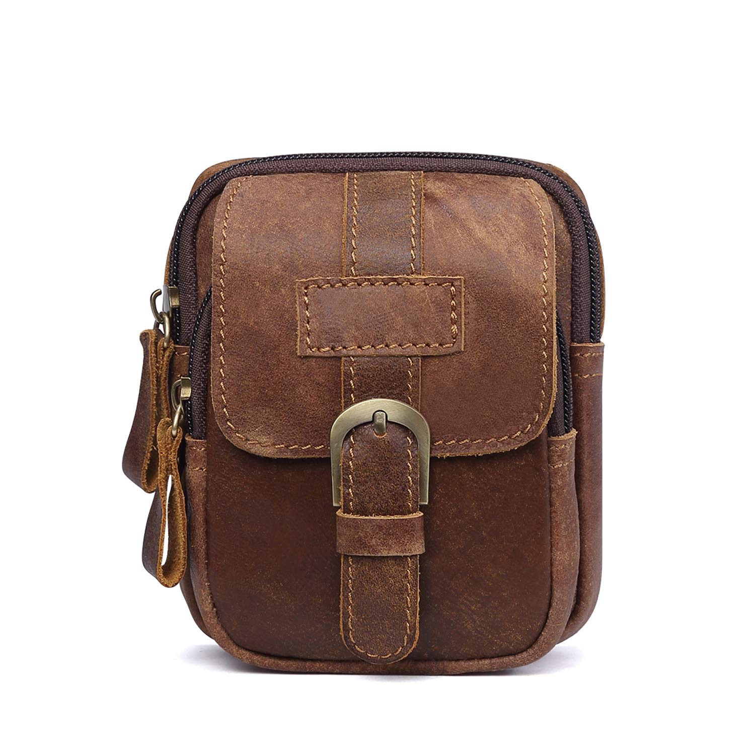FANDARE Marsupio Sportivo Borsello da cintura Zaino Uomo Monospalla Ragazzo Pelle Waist Fanny Pack per Festa,Viaggi, Corsa,Tour in Bicicletta