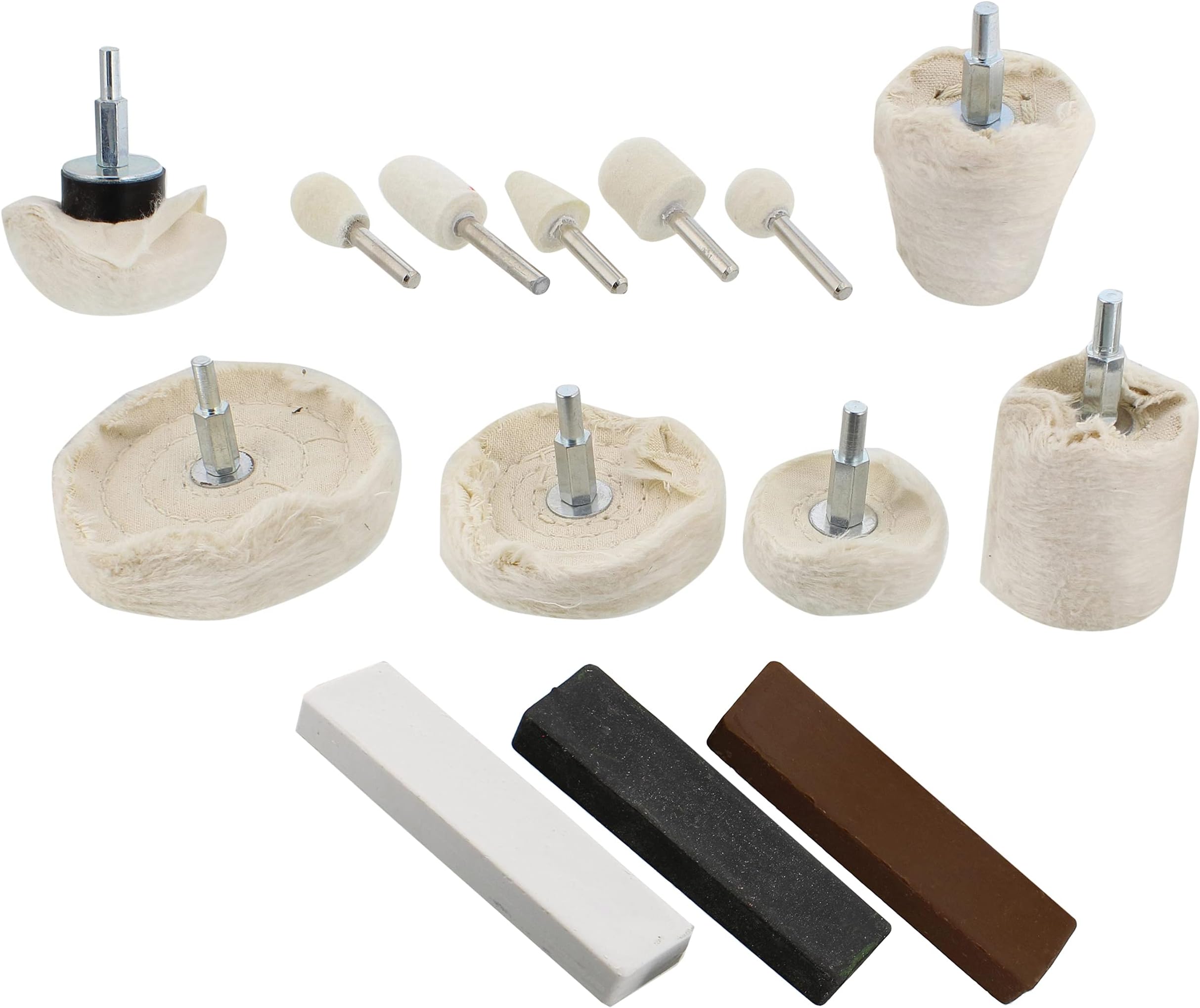 ABN Aluminum Polishing Buffing Kit 14pc Drill Buff