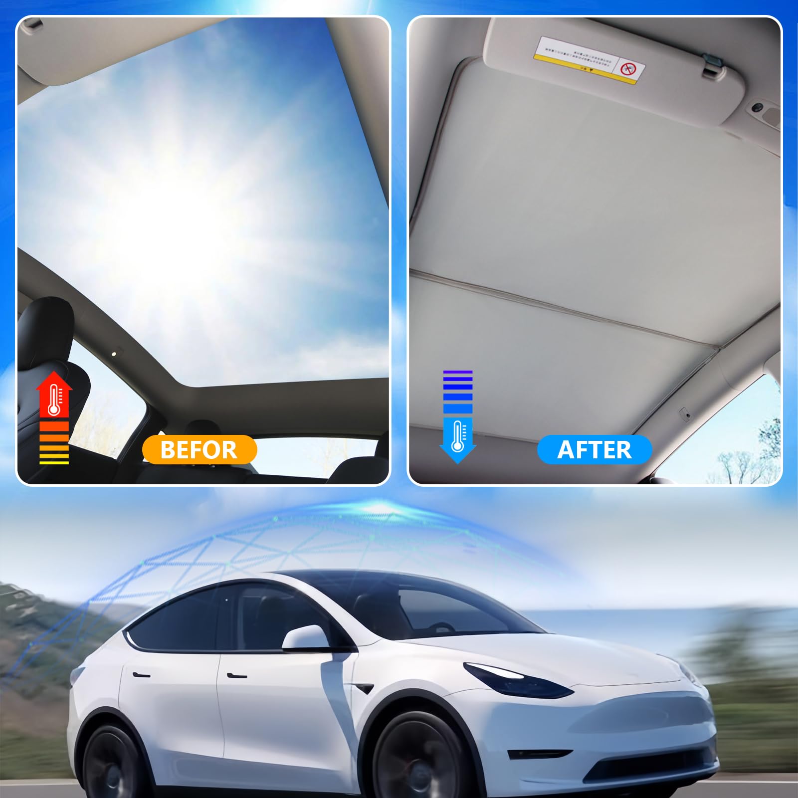 Amazon.co.jp: 2025年 Tesla Model Y 2024年用 サンシェード