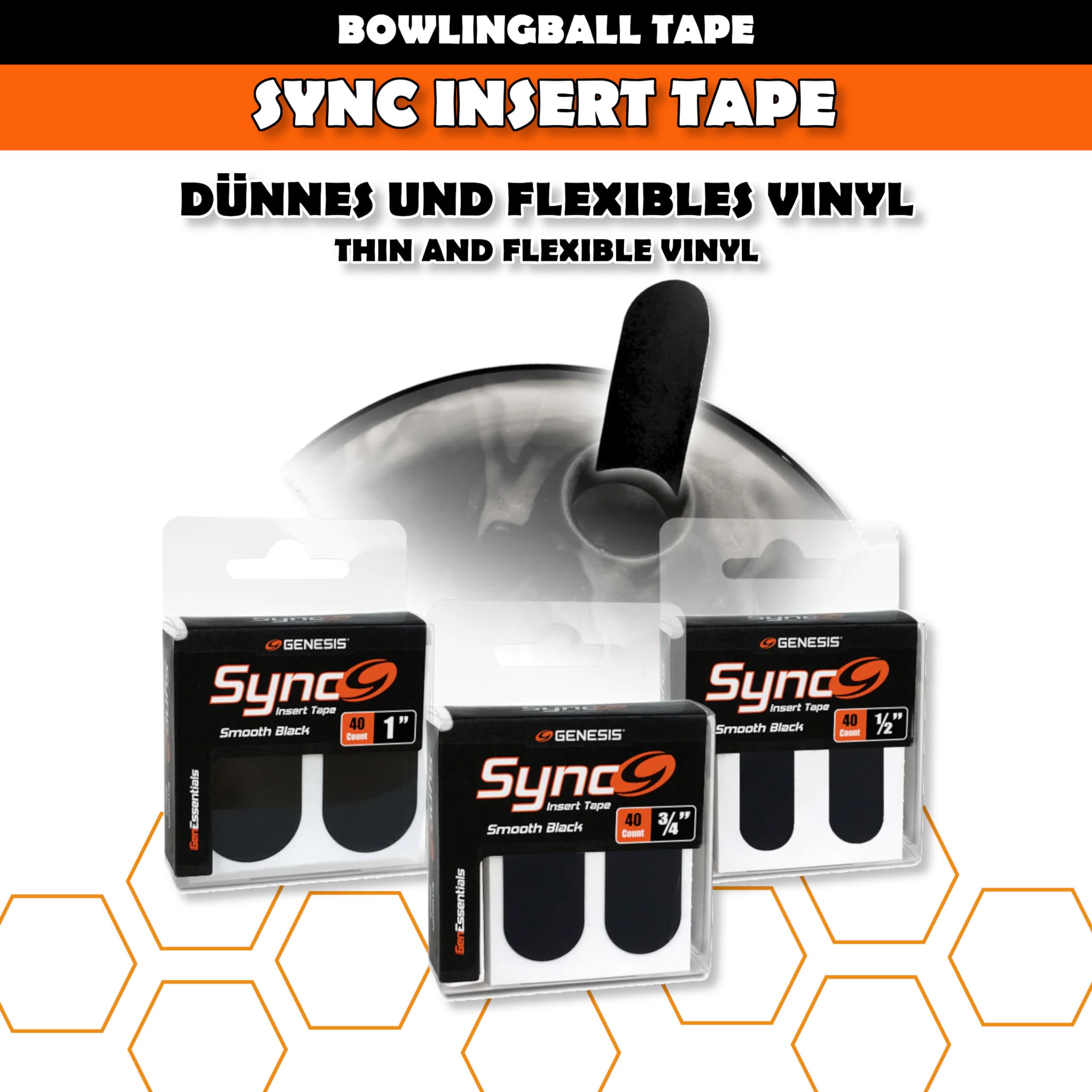 EMAX Genesis Bande d'insert de synchronisation pour pouce dans la balle de bowling Accessoire de bowling