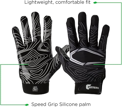 Miniatura 7 de Cutters Football Gloves - Game Day Football Receiver Gloves with High Tack Silicone Grip, Superior Support and Protection, Adult & Youth
