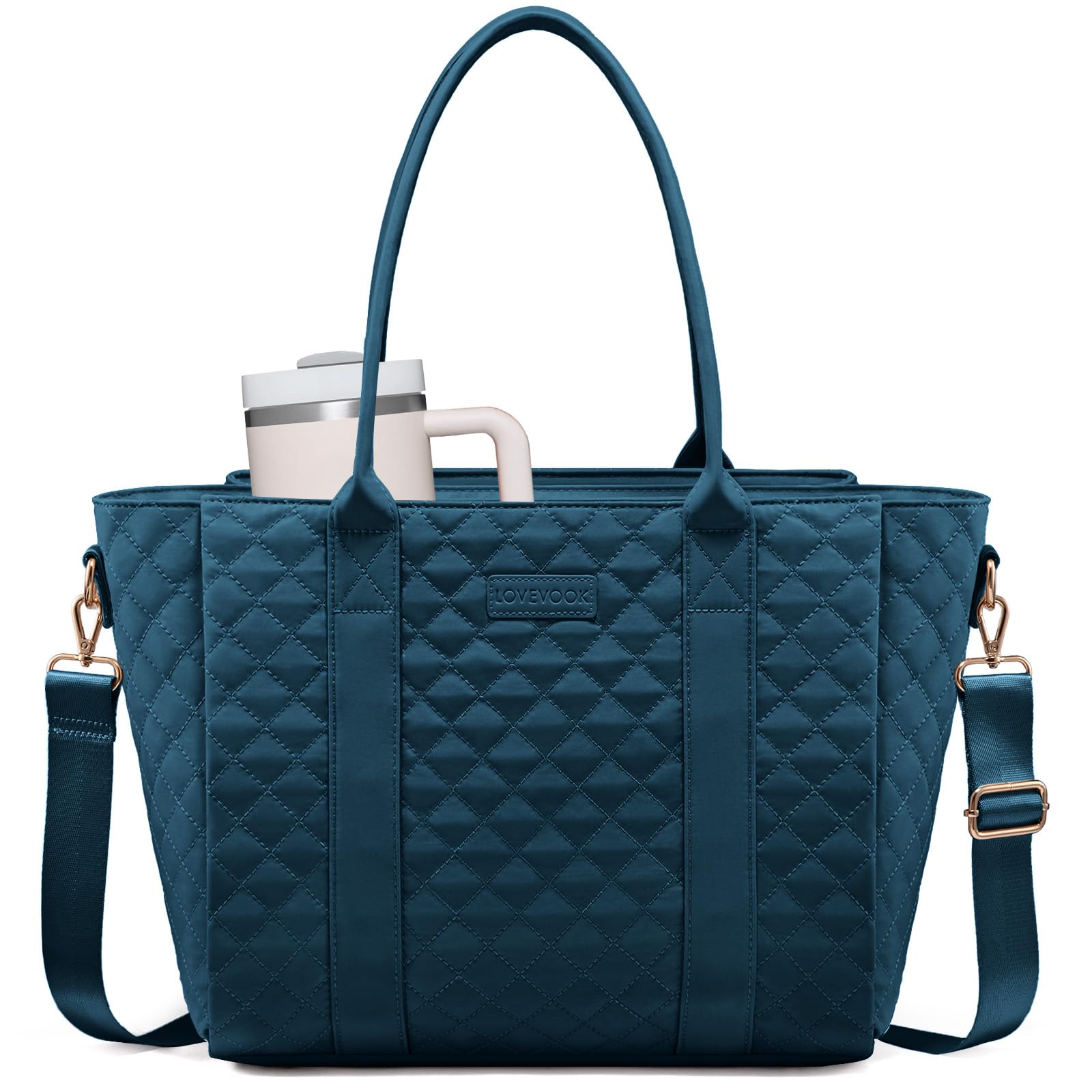 LOVEVOOK Teacher Tote Bag for Women, Work Tote Bag fits 15.6-Inch Laptop