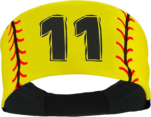 MadSportsStuff Diadema de softbol para niñas con número de jersey (números 00-39)