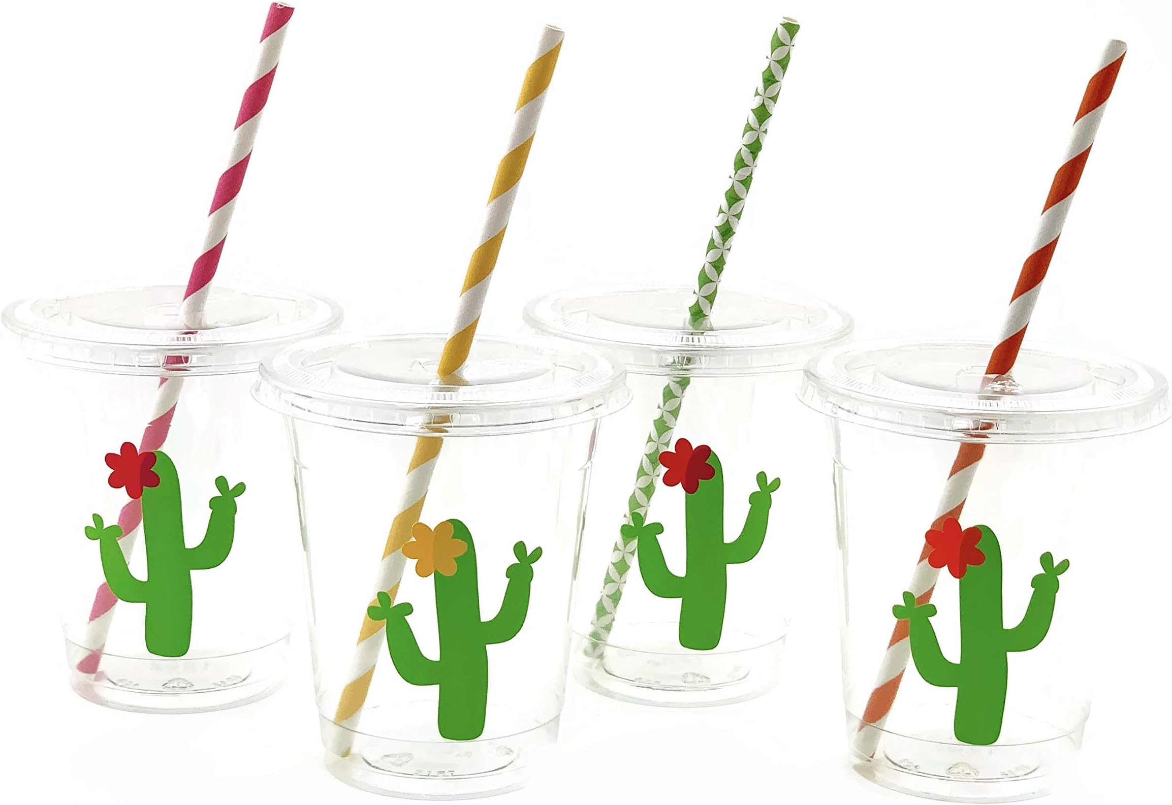 Flower Cactus Cups - Magenta Fiesta Birthday Bachelorette Baby Shower Set of 12
