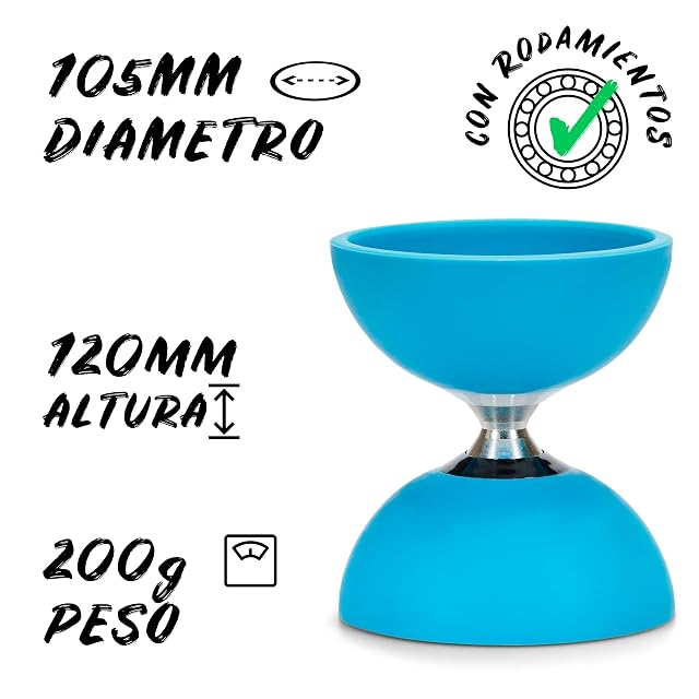 Foto 2 de 6 de Set de Malabares Pro con diábolo de Bolas (Turquesa), Palos de Aluminio