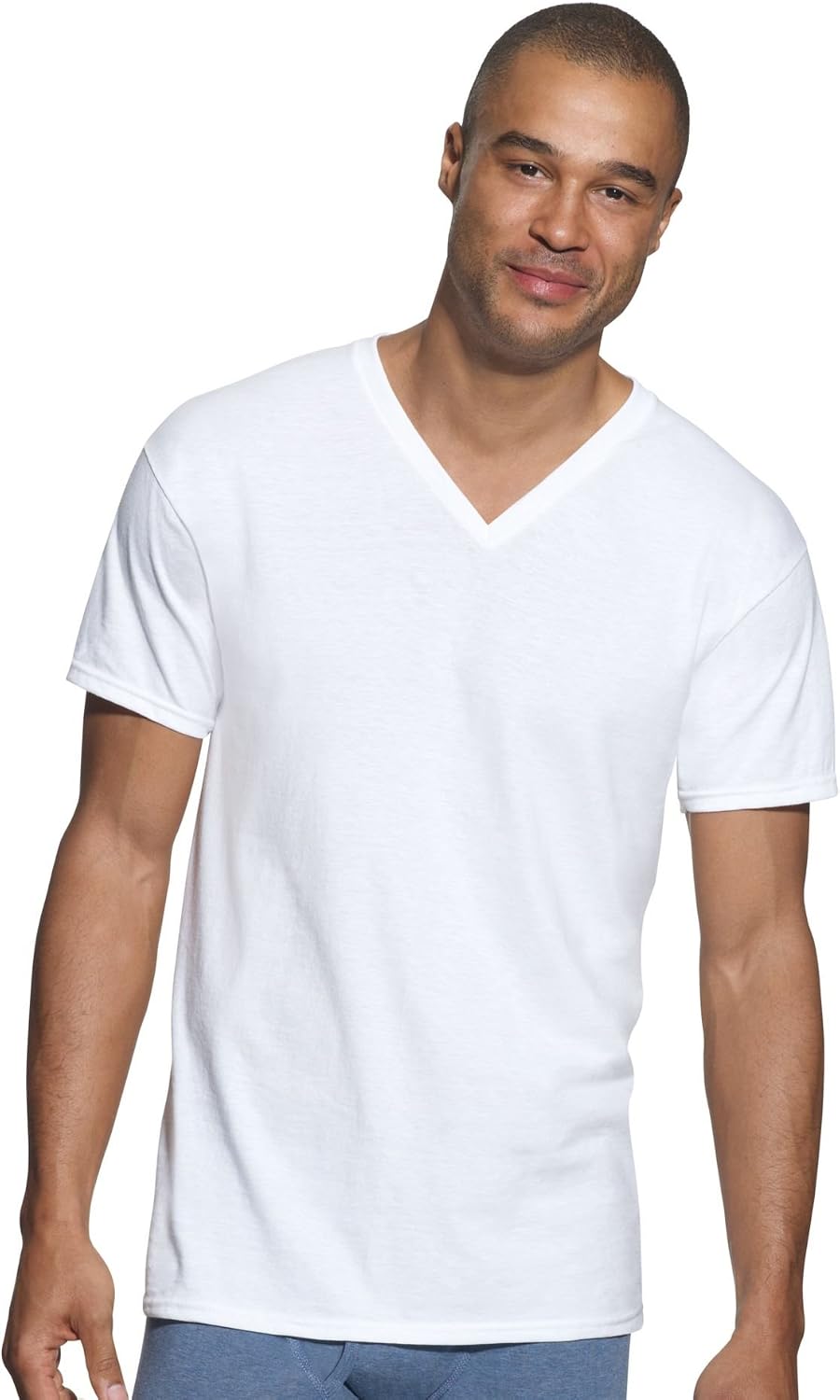 Hanes Classics Men`s Traditional Fit ComfortSoft® Tagless® V-Neck Undershirt White