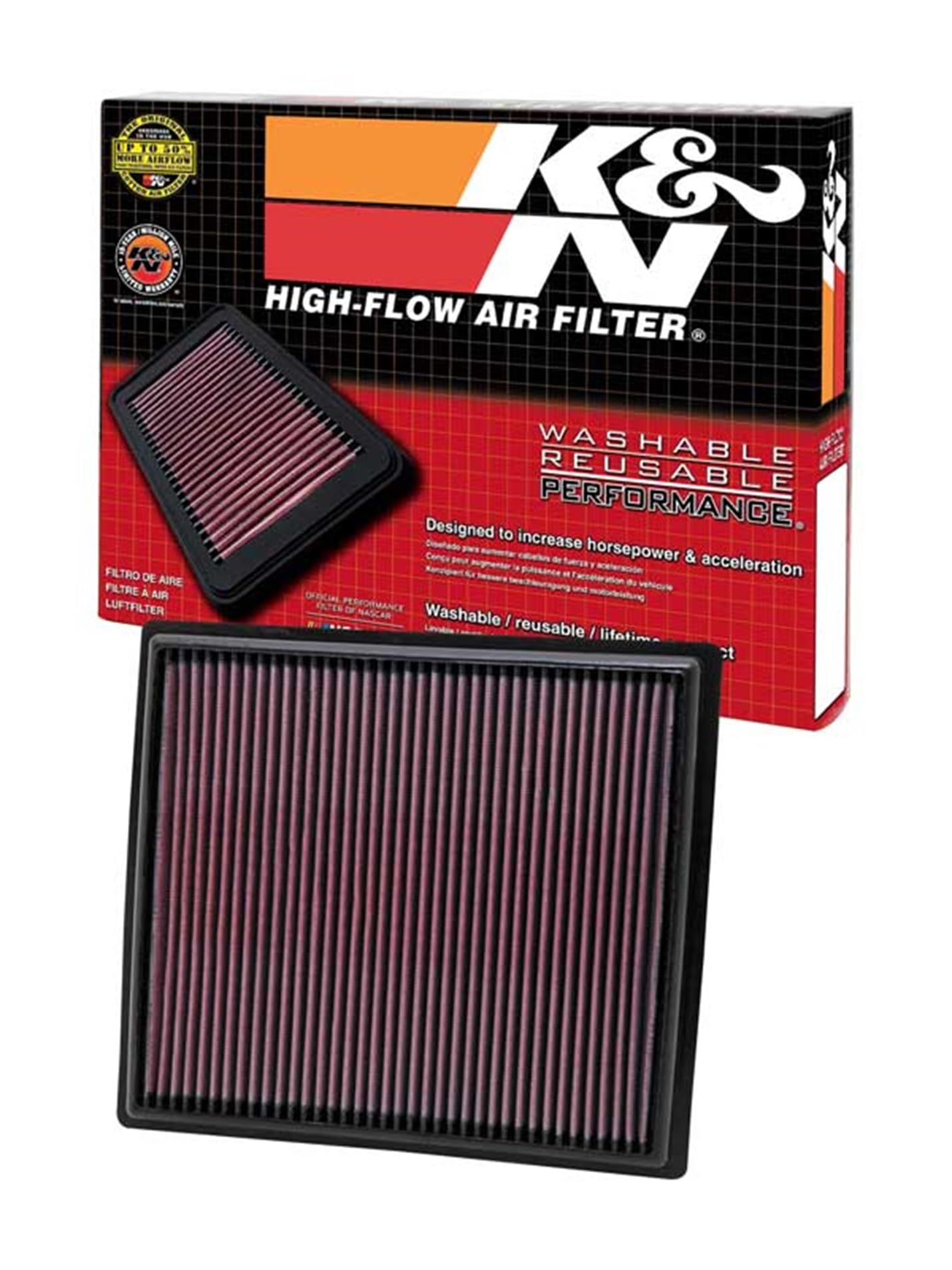 K&N 33-2442 High Flow Performance Air Filter For 2008-17 Regal / 09-16 LaCrosse