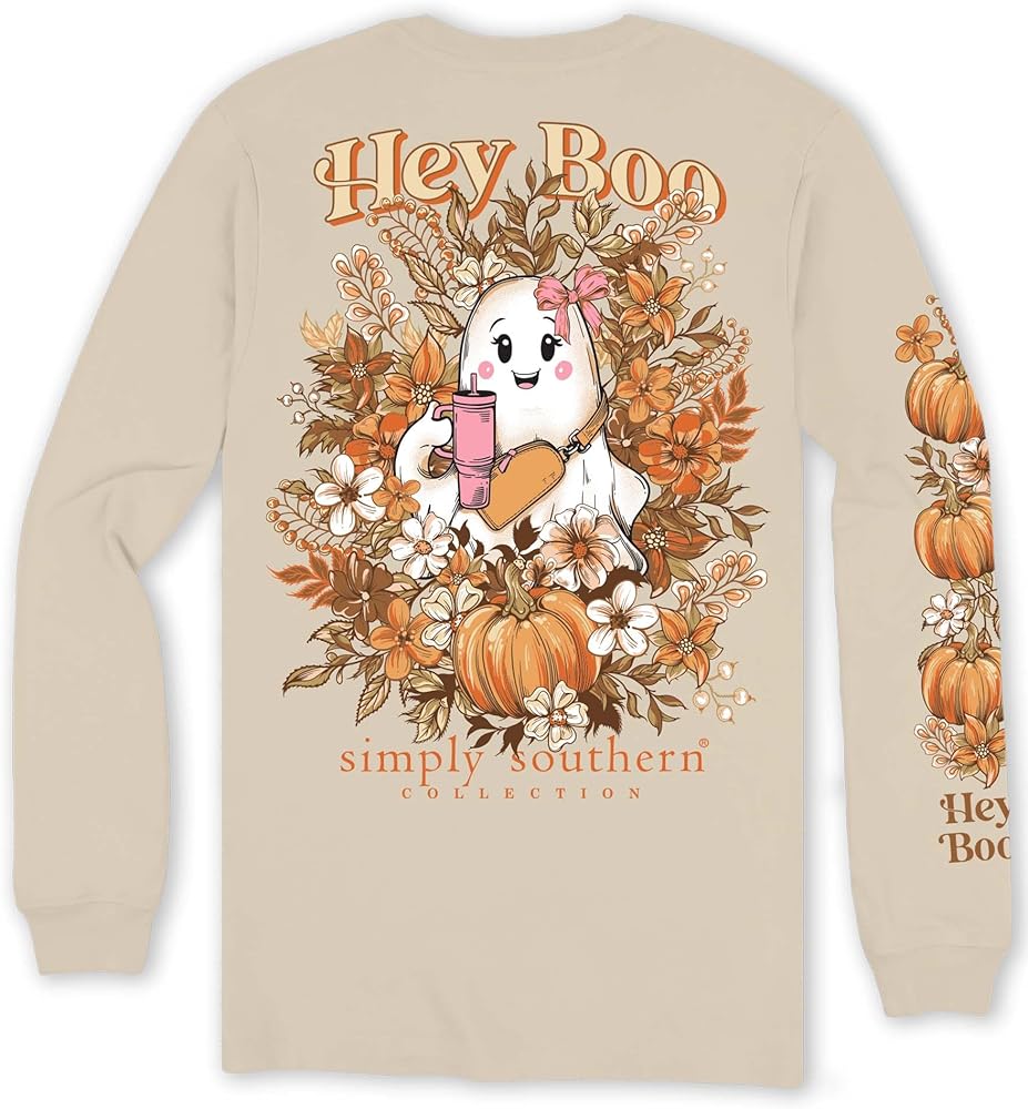 Simply Southern Hey Boo Pumpkin - Adult Long Sleeve (US, Alpha