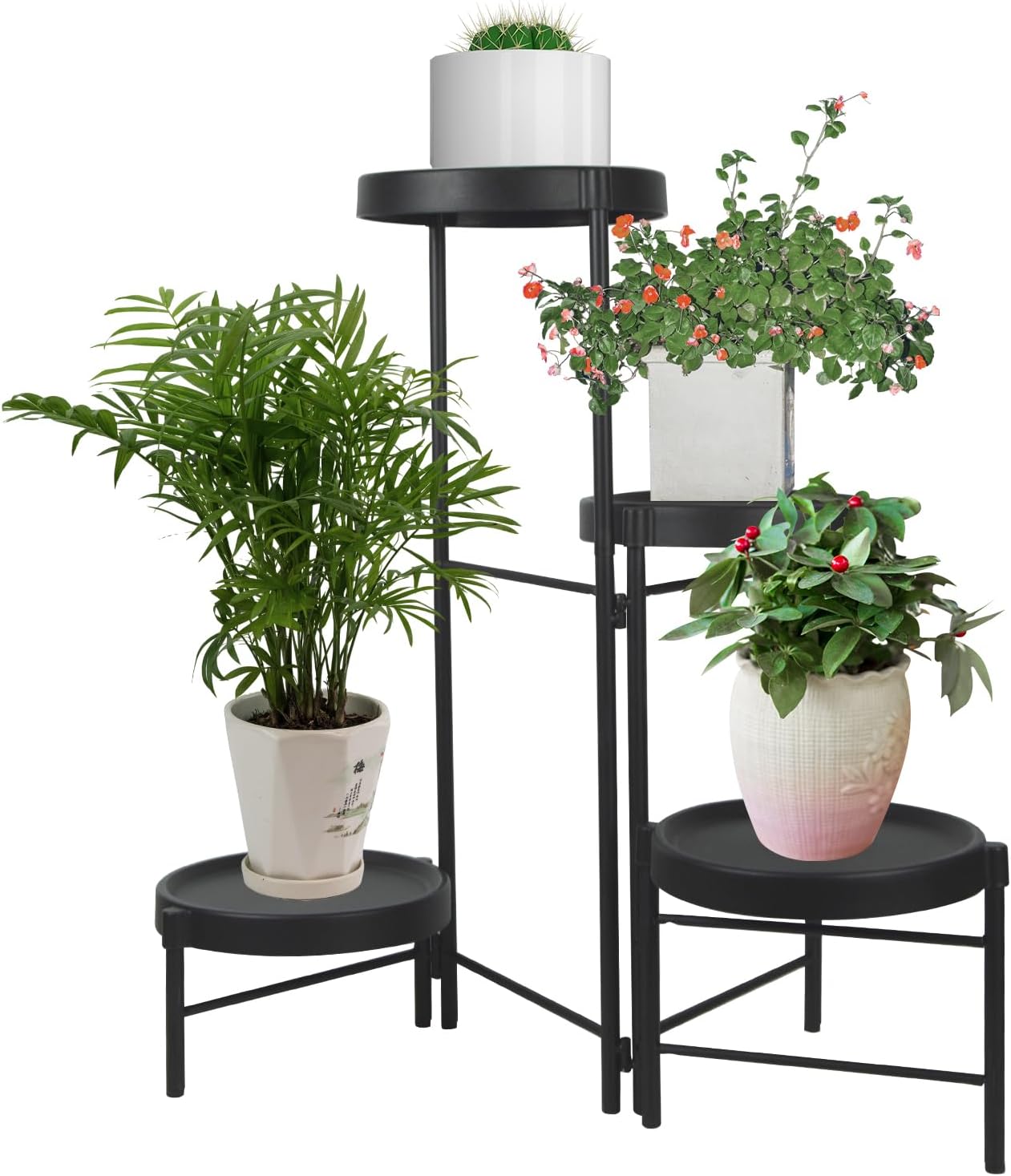 Donosura Metal Plant Stand Indoor Outdoor 3 Tier Folding