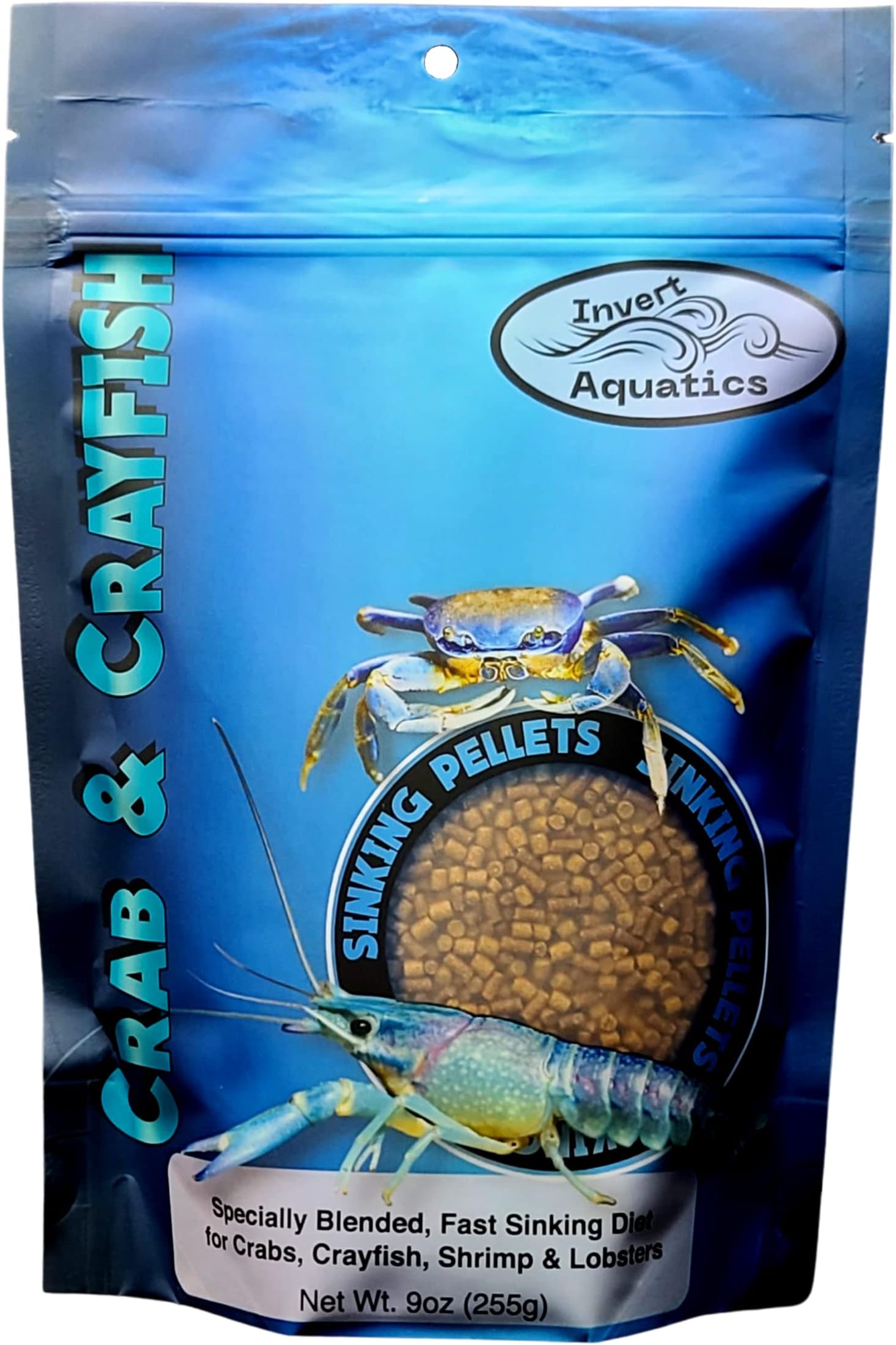 Crab & Crayfish Sinking Blended Diet - Aquatic Crab & Shrimp Food (9 oz (255g))