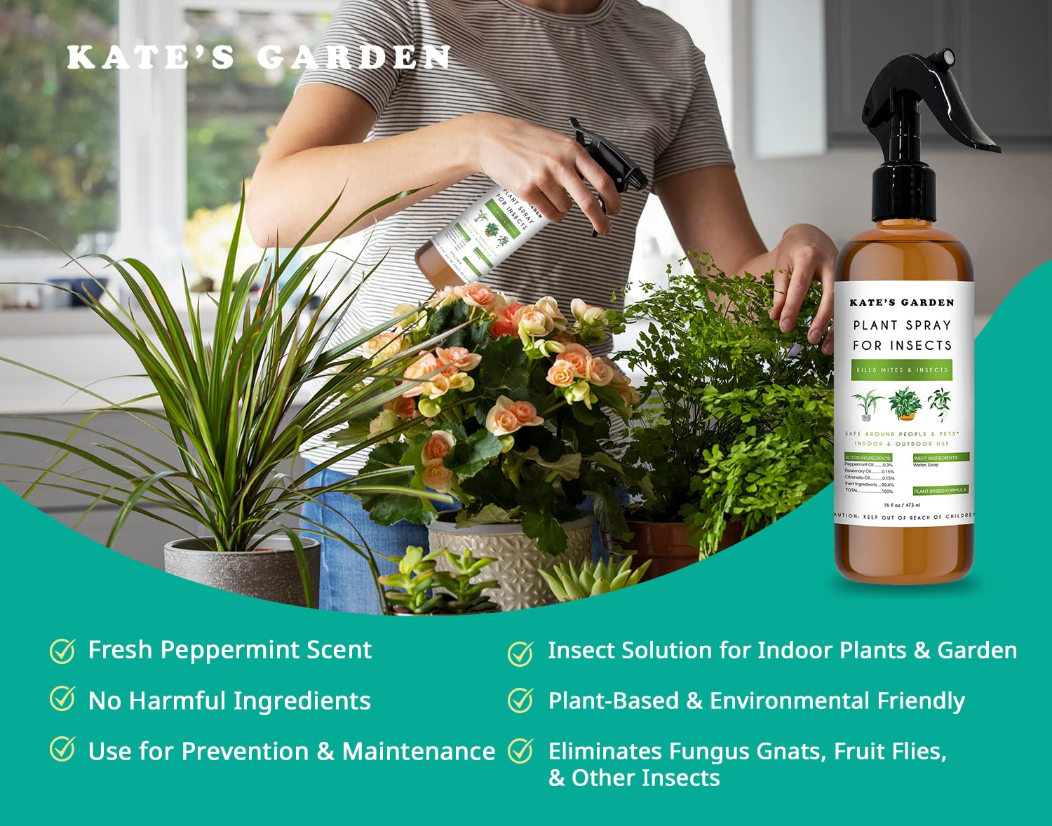 Buy Plant Spray for Insects (16 oz) by Kate's Garden. Garden Plant Care