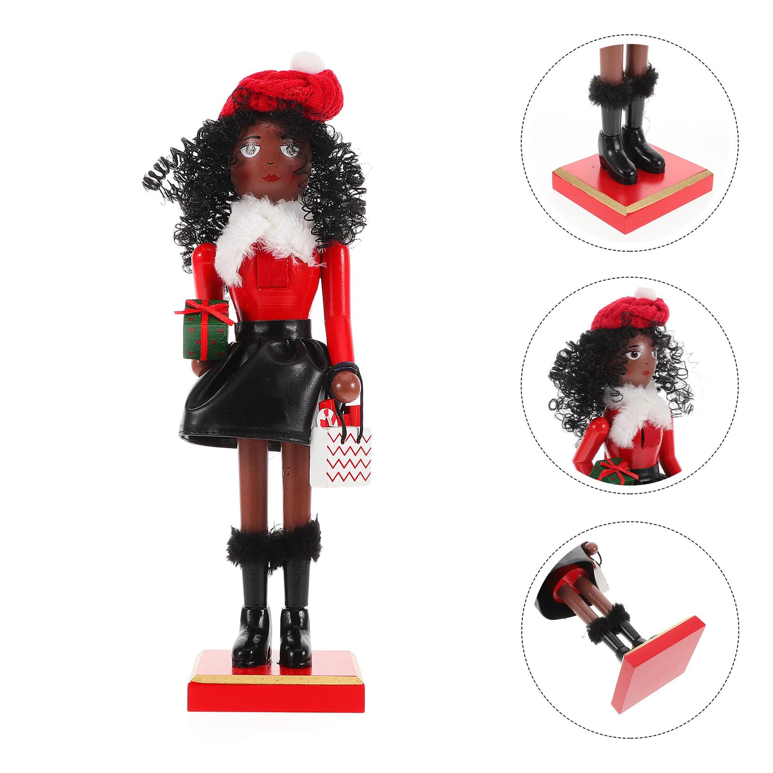 Lurrose Holz Nussknacker als Weihnachtsdeko Tischornament und Partyzubehör Handgefertigter Weihnachtlicher Nussknacker-Figur für Schreibtisch und Garten