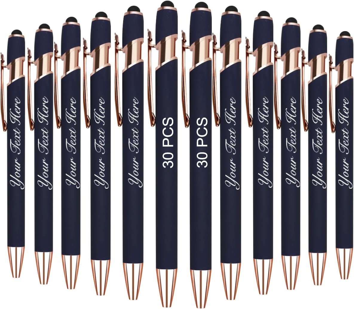 20Pcs Custom Personalized Pens with Name Text for Women Men Customized Ballpoint Pens with Free Engraving Gifts for Business Graduation Wedding Baby Shower