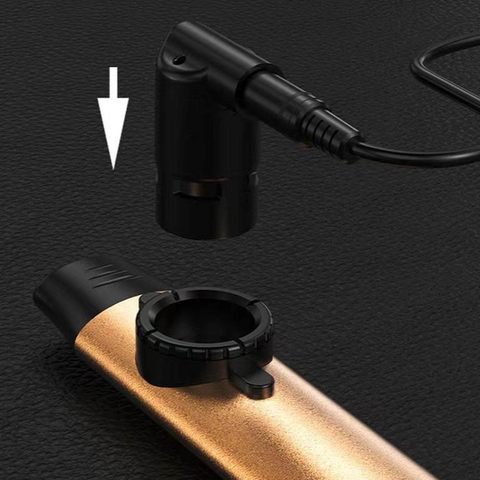 Fockety Kazoo Elettrico Per Adulti In Metallo Con Pickup, Cavo Audio Da 9,8 Piedi, Strumento Musicale Professionale (Oro)