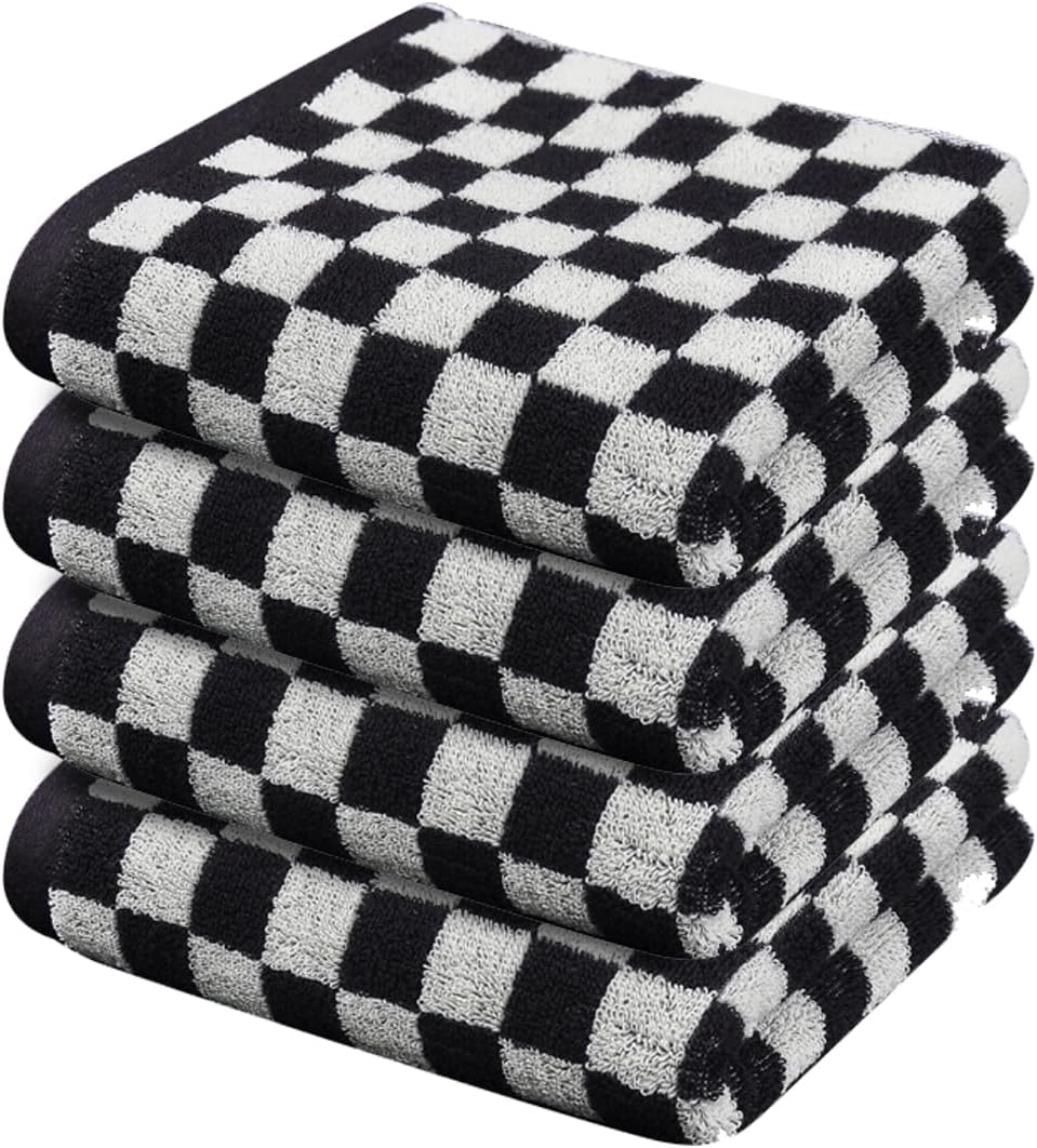 Amazon.com: YXWXY Hand Towels for Bathroom 14"X30" Set of 4 Black Face Towels for Bathroom, Face ...