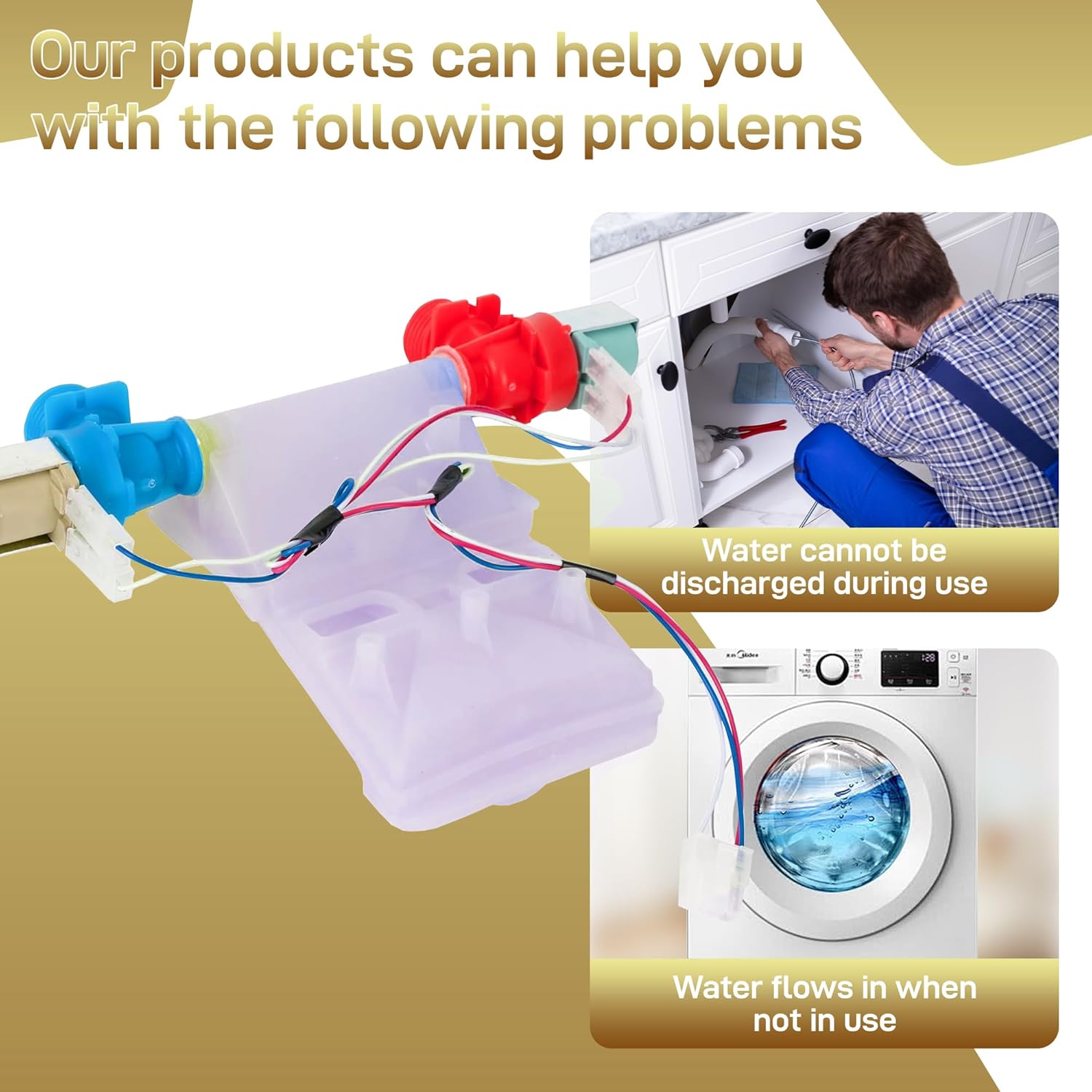 W11222849 Washer Water Inlet Valve Replacement Parts Replace W11095119 W11176115 W11177399 4591554 AP6329546 PS12349484 EAP12349484 Compatible with Whirlpool 7MWET4027HW0 7MWGT4027HW0 WET4027HW0