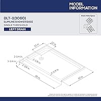 Vista 103 de DreamLine SlimLine DLT-1134420-22 - Base de ducha con drenaje central de 34 pulgadas de profundidad x 42 pulgadas de ancho x 2 3/4 pulgadas de alto