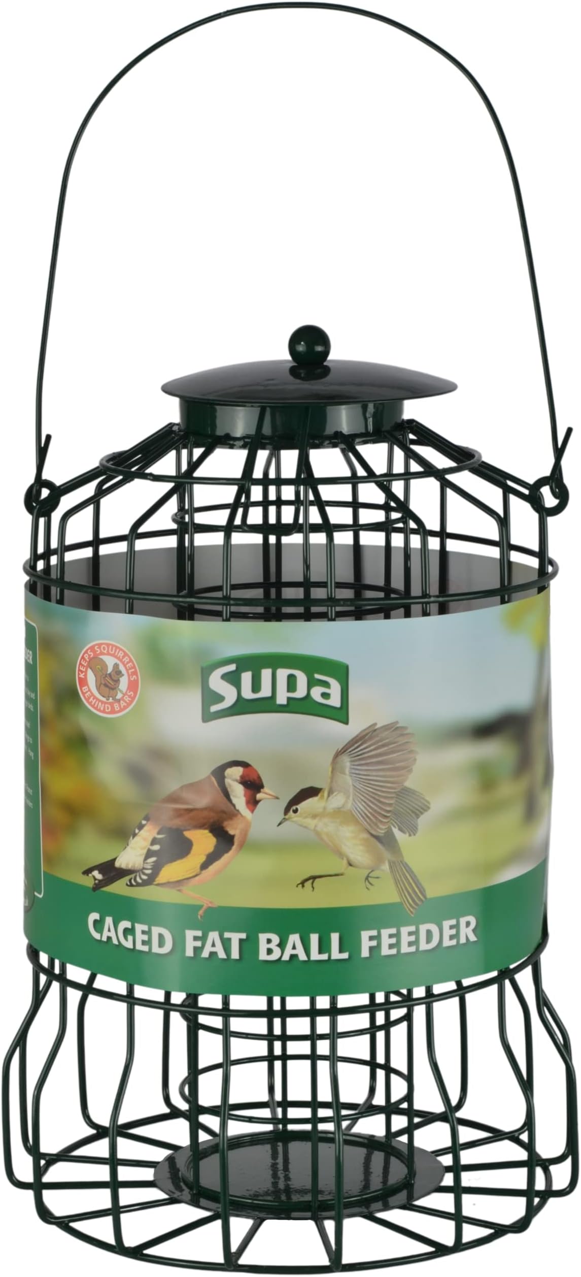 Supa Caged Fat Ball Wild Bird Feeder | Designed To Deter Squirrels And Also Larger Garden Birds Such As Pigeons And Doves.