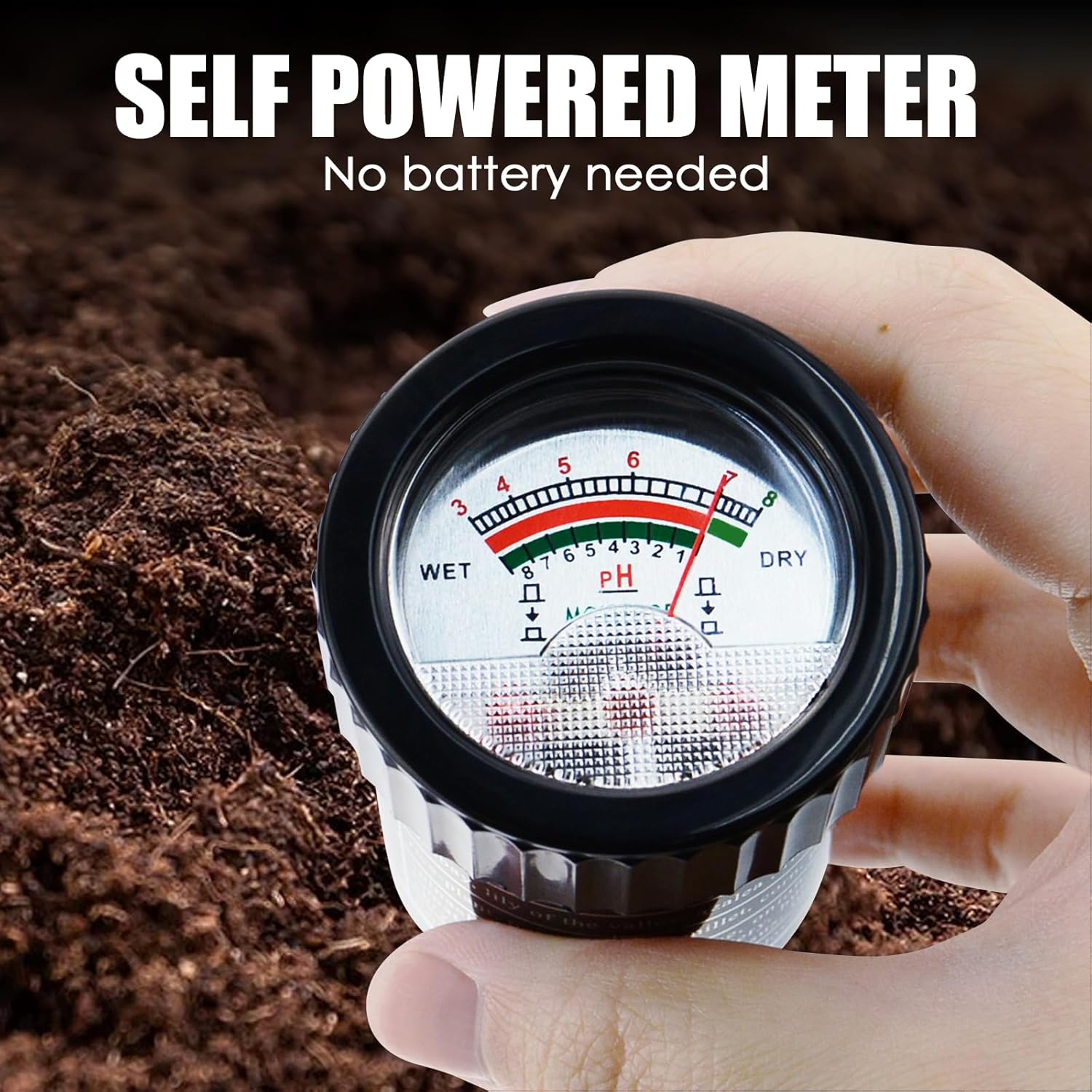 2-in-1 Digital Soil pH & Moisture Meter - 295mm Long Electrode, Test Kit for Indoor & Outdoor Plants, Garden, Lawn, Farm
