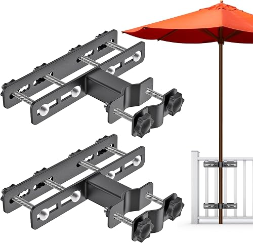 Lot de 2 pinces de fixation parasol pour rambarde de balcon Dolibest