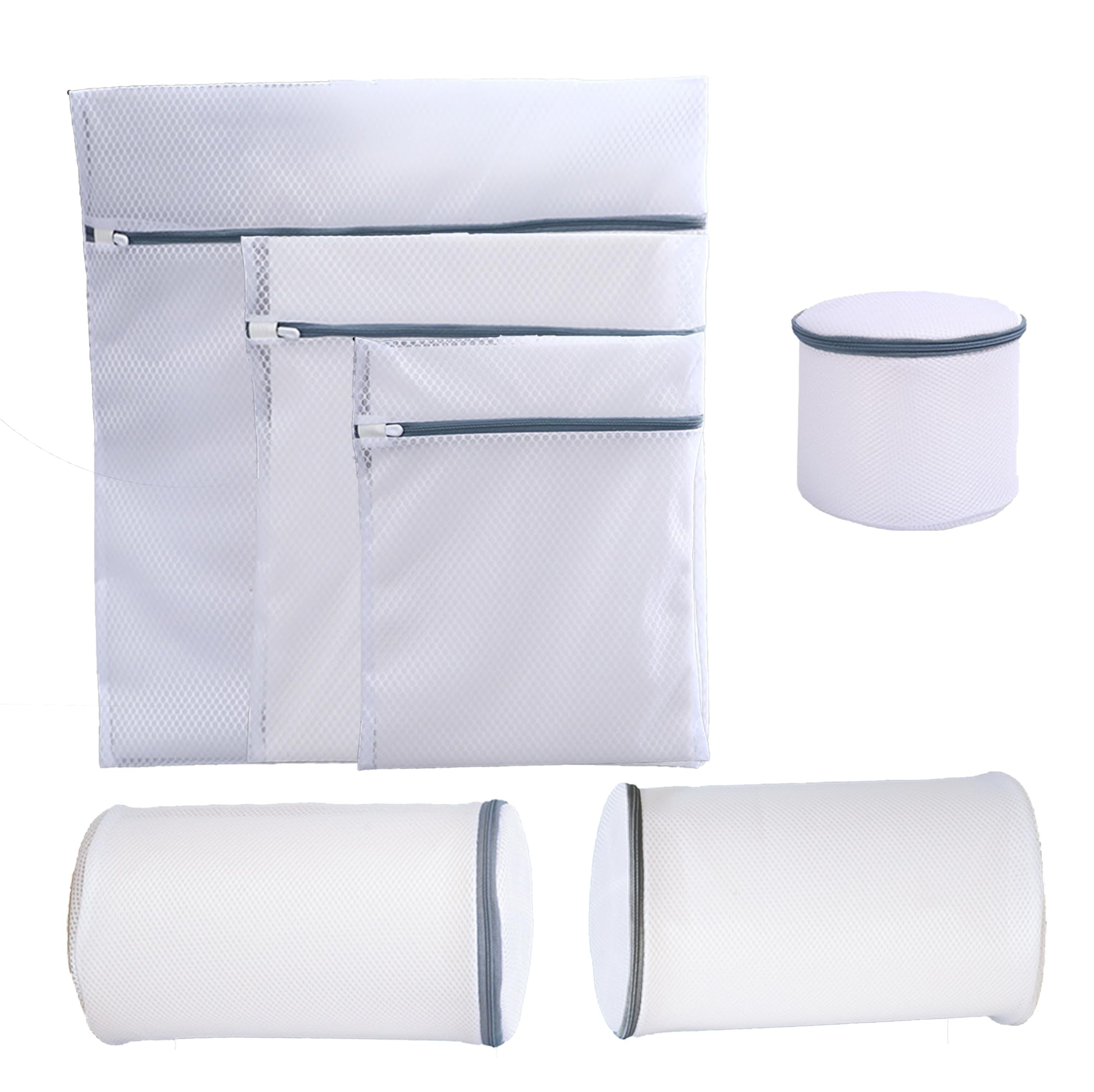 Juego de bolsas de malla duradera de 6 piezas. Adecuado para ropa gruesa y fina, disponible en tamaños grandes, medianos y pequeño