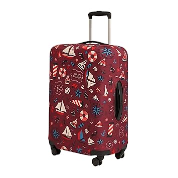 AMPEREUS® Trolley Bag Cover for Suitcase | Protective Cover for 28 Inch Luggage | Stylish Maroon Print Polyester Bag Covers for Large Trolley Suitcase