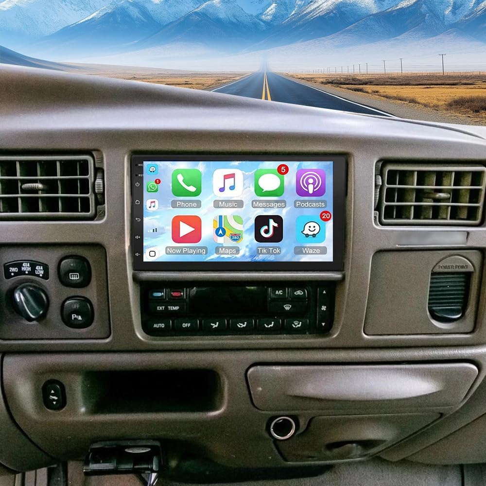 4+64G Double Din Car Stereo for Ford Mustang 1994-2004 Radio Upgrade Backup Camera, 7 inch Touch Screen Radio for Ford Mustang Head Unit Bluetooth with Wireless Carplay Auto Android GPS FM RDS