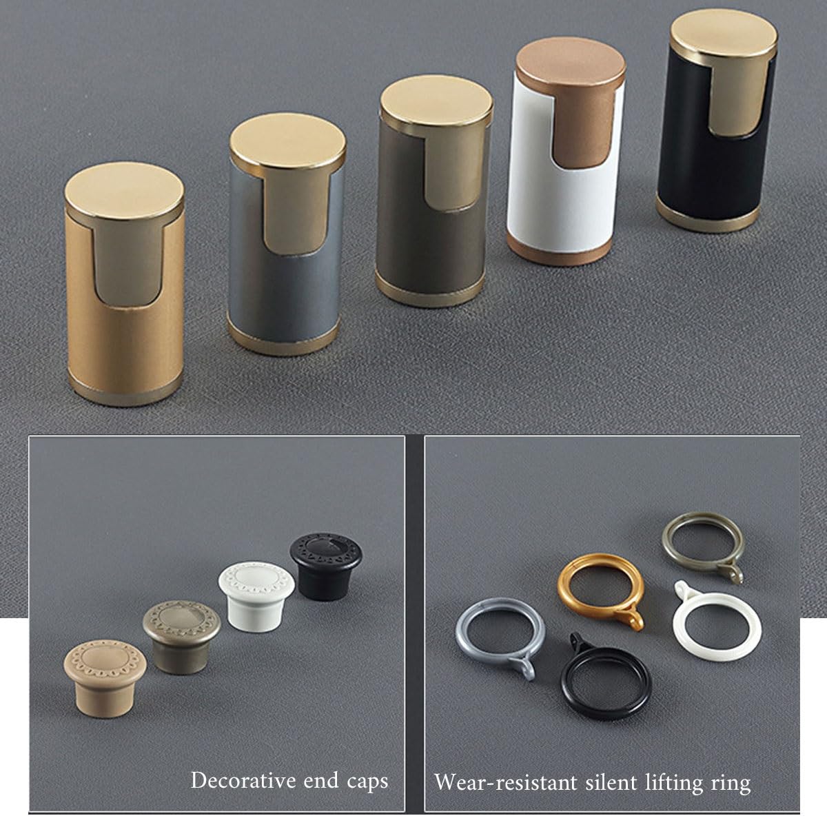 Système de rail de rideau 1 m 4,2 m Stumm Gardinenschiene avec embouts cylindriques pour fenêtres de salon et de chambre à coucher, longueur réglable, couleur blanche, taille : 2,9 m